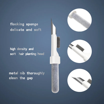 Zestaw do czyszczenia słuchawek Bluetooth – kompleksowe narzędzie do pielęgnacji słuchawek, w tym AirPods Pro (1, 2, 3), Samsung, Xiaomi, Huawei oraz Airdots. W zestawie: precyzyjne szczoteczki i przybory do skutecznego